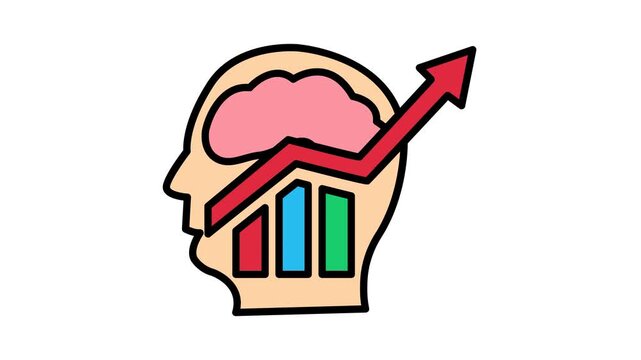 Cognitive icon animation. Animation related to coaching. Suitable for user interface, provide visual feedback and more. Alpha channel, transparent background