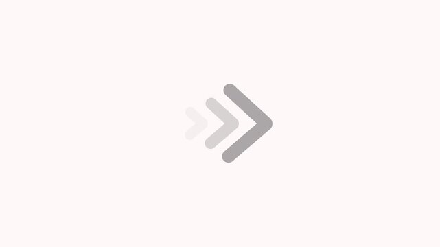 Three gray arrows pointing right with fading effect on light background direction forward