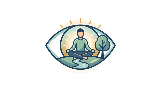 A person meditates in solitude with comfort and personal space in a natural environment, emphasizing introvert day concept in a serene setting