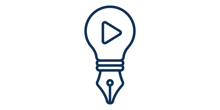 Scriptwriting and video content creation line icon