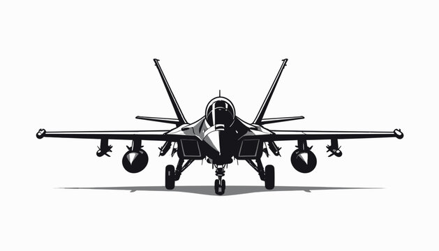 Military Fighter Jet Aircraft Front View.