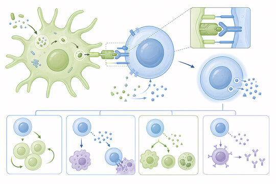 T cell activation antigen presenting cell illustration