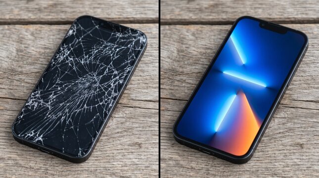 Cracked Smartphone Screen Repair and Replacement