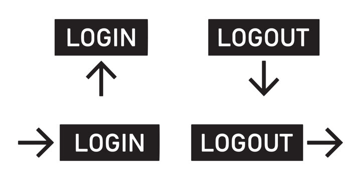 Login and logout button icons with directional arrows