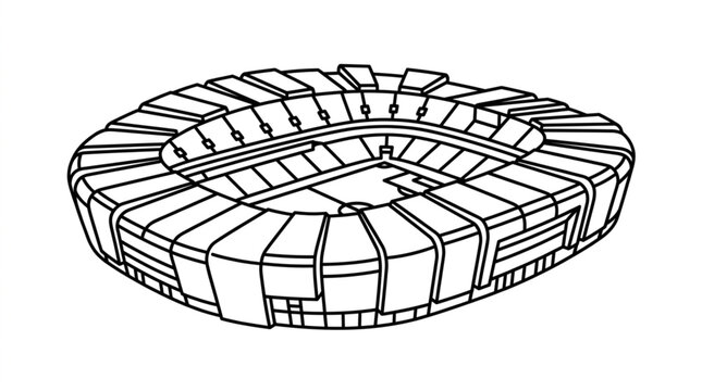Modern Sports Stadium Architecture Design Outline.