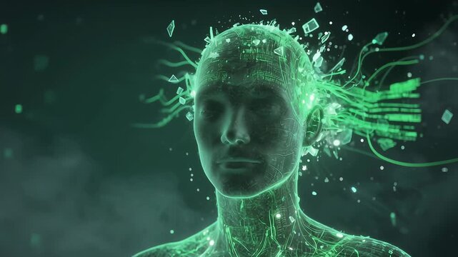 Futuristic Human Evolution with Digital Elements