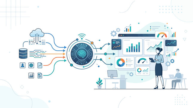 Machine learning process connecting big data and business analytics
