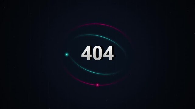 Error 404 Page Not Found Motion Graphic