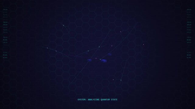 Digital Network Analysis Quantum State Processing Futuristic Hud