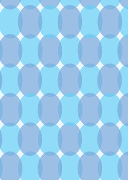 水色を背景にバイオレット色と水色の楕円が交互に重なり合った背景素材イラスト