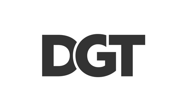 DGT logo design template with strong and modern bold text. Initial based vector logotype featuring simple and minimal typography. Trendy company identity.