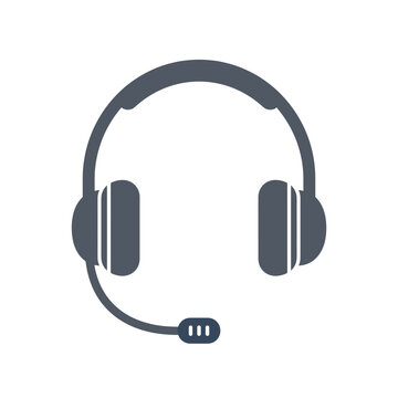Minimalist Elearning Audio Headset Vector Icon