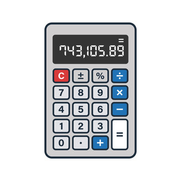 Minimalist Mathematics Calculator Vector Icon