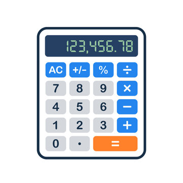 Minimalist Mathematics Calculator Vector Icon