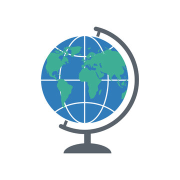 Minimalist Geography School Globe Vector Icon