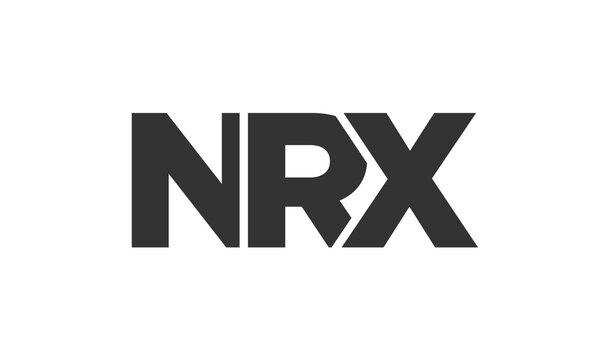 NRX logo design template with strong and modern bold text. Initial based vector logotype featuring simple and minimal typography. Trendy company identity.