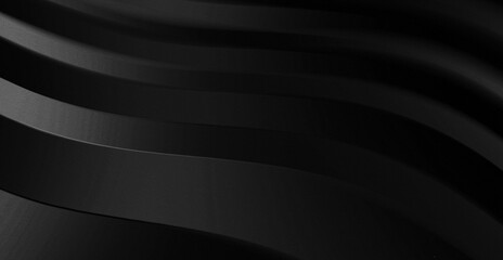 Fototapeta premium Premium monochrome abstract background with a black to dark gray gradient and a series of soft waves or curved layers that flow elegantly and harmoniously