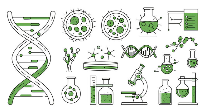 Scientific research laboratory equipment and biology experiment tools.