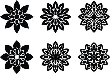 Obraz premium Premium Lotus Floral Mandala Decorative Vector Design Set