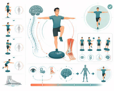 Balance training proprioception stability illustration