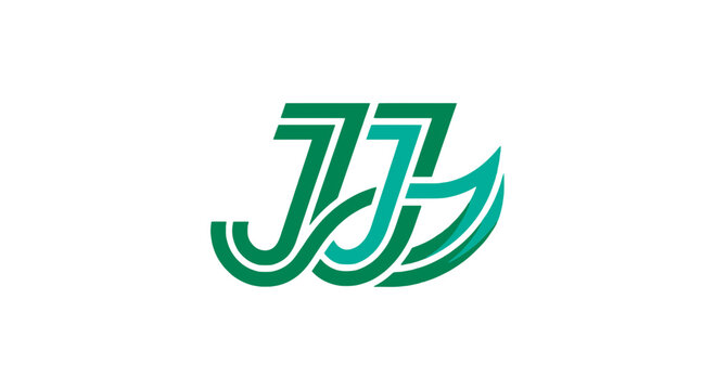 Modern stylized double j logo with wave design