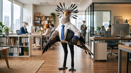 Obraz premium Feathers draft reports in a city of wings.