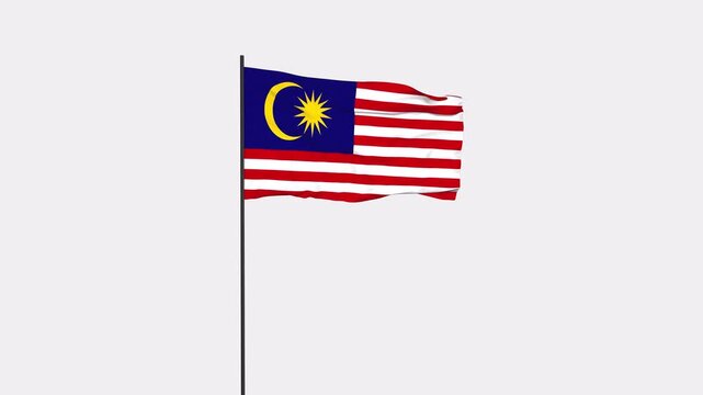 Malaysia Flag Animation 4K Transparent Background with Alpha Channel