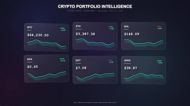 Crypto Portfolio Intelligence Dashboard UI Animation