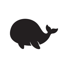 Black silhouette of a whale isolated on white background, Vector, illustration © Emdad Bodda