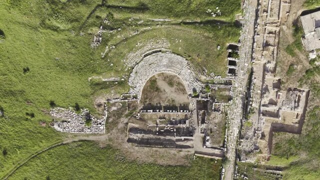Cinematic Drone Footage of Pisidia Ancient City in Yalvac Isparta Turkey Revealing Historic Ruins and Archaeological Heritage