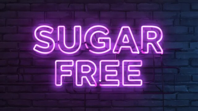 Neon sign that says "sugar free".