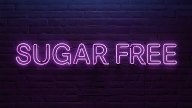 Neon sign that says "sugar free".