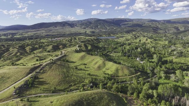 Cinematic Drone Footage of Pisidia Ancient City in Yalvac Isparta Turkey Revealing Historic Ruins and Archaeological Heritage
