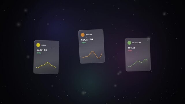 Crypto Trading UI with Charts, Animation, Glassmorphism, Dark Background