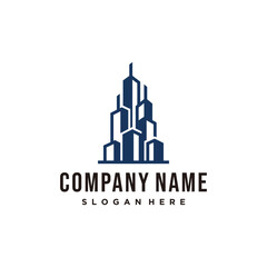 Fototapeta premium Minimalist Skyscraper City Skyline Logo Design