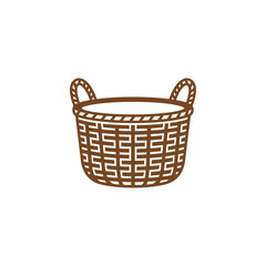 Obraz premium Empty Wicker Basket Icon Illustration