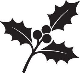 Naklejka premium Mistletoe, Christmas, Holiday, Black Icon, Vector Graphic isolated on Transparent Background