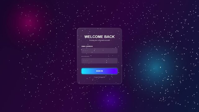 Welcome Back Login Screen Animation - Glassmorphism Style