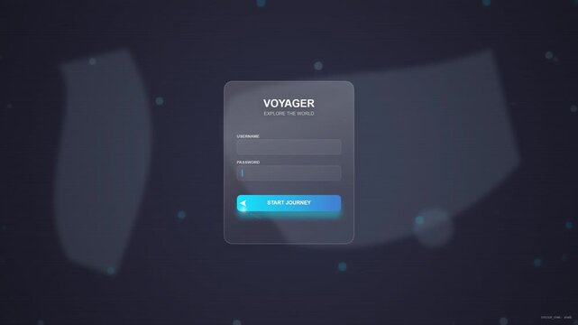 Futuristic Voyager Login Screen Animation - Glassmorphism UI