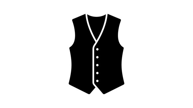 Black waistcoat silhouette on a white background simple apparel design