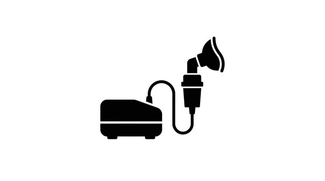 Nebulizer silhouette on a white background medical device illustration