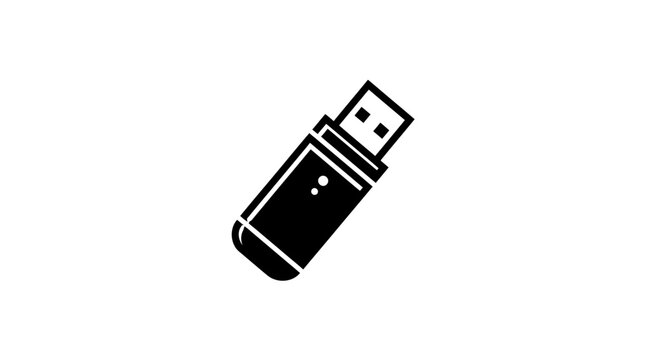 Black USB flash drive device.