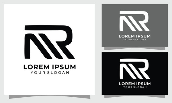 Abstract letter MR monogram logo template for corporate branding