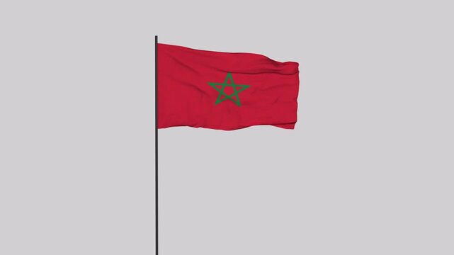 Morocco Flag Animation 4K Transparent Background with Alpha Channel