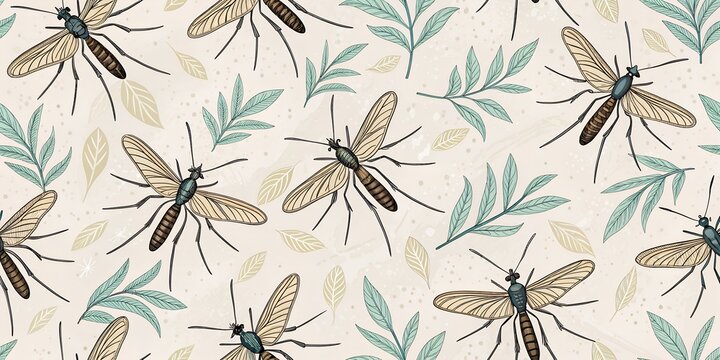 seamless pattern with insect