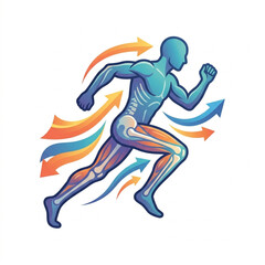 Obraz premium Human Anatomy Runner Motion Arrows.
