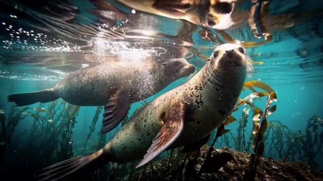 sea lion swimming