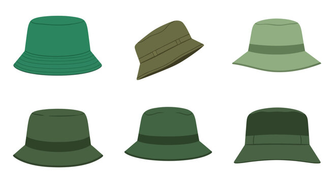 Green Bucket Hats Collection.