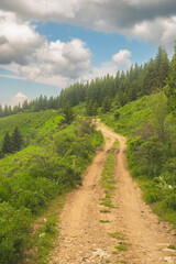 Dirty roads through Cemernik mountain in south of Serbia © rastkobelic