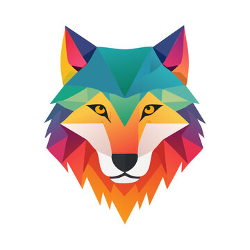 Low poly fox head vector illustration